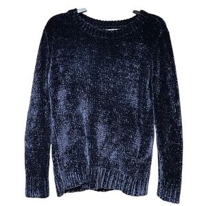 Orvis Women’s Navy Blue‎ Chenille Crewneck Sweater Size Medium Soft